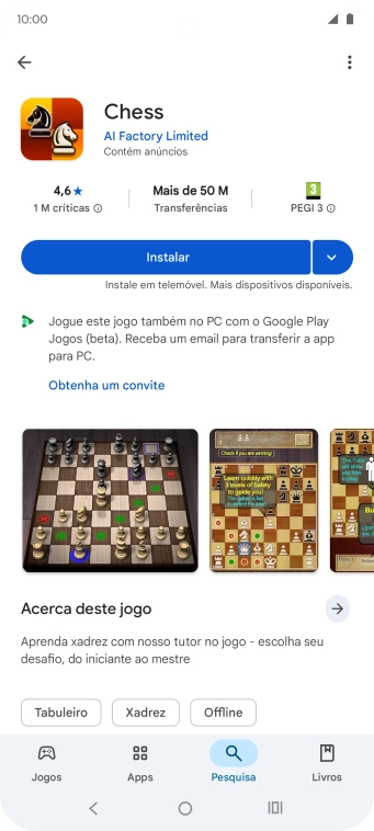Prima Instalar e siga as indicações no ecrã para instalar a app.