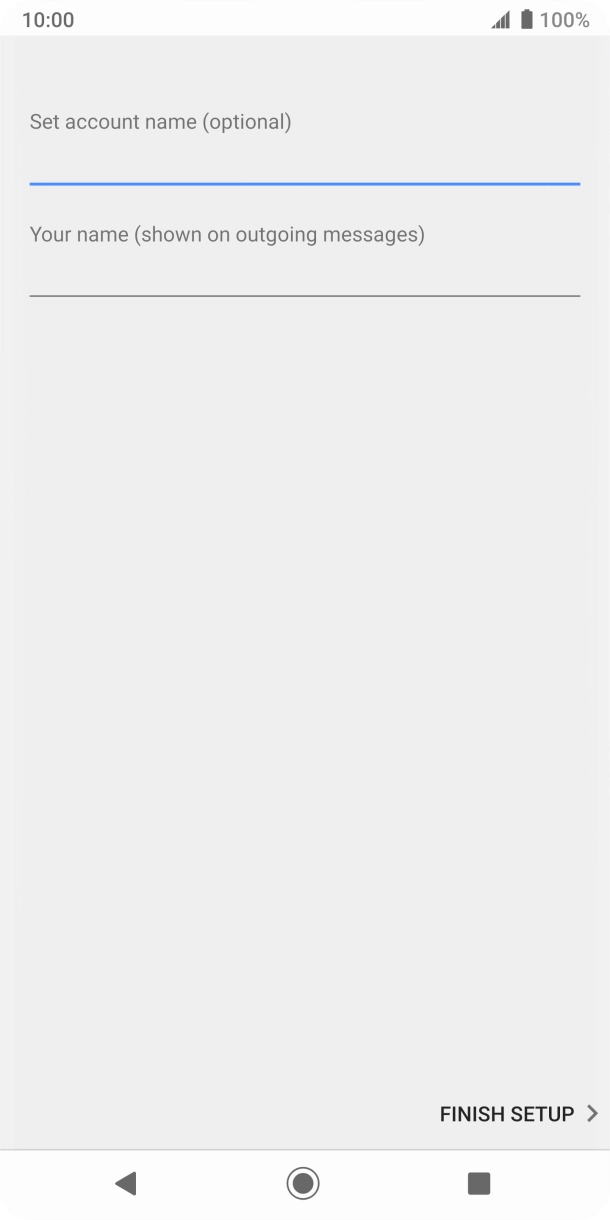 Press the field below 'Set account name (optional)' and key in the required name.