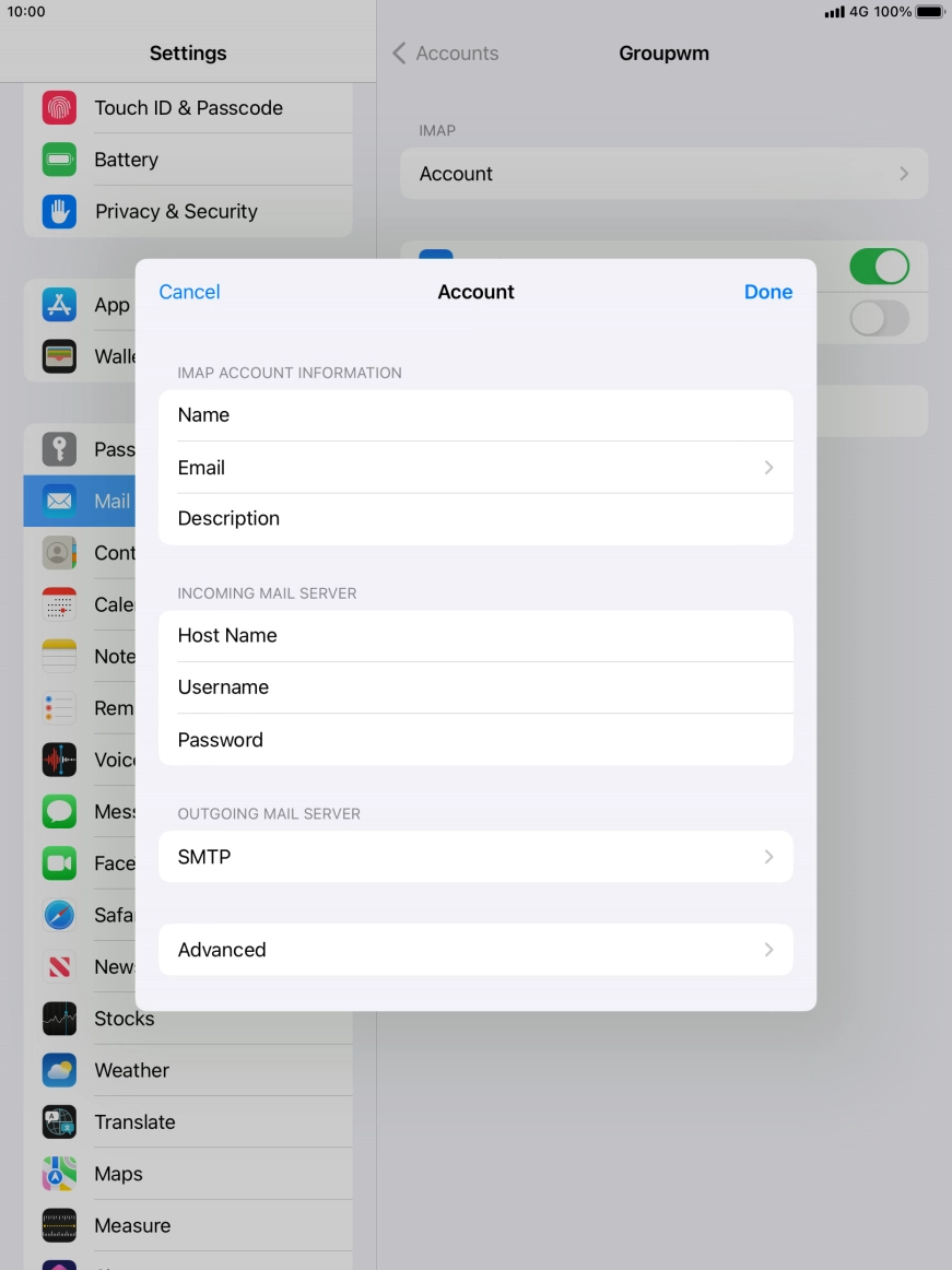 Press SMTP. Press SMTP.