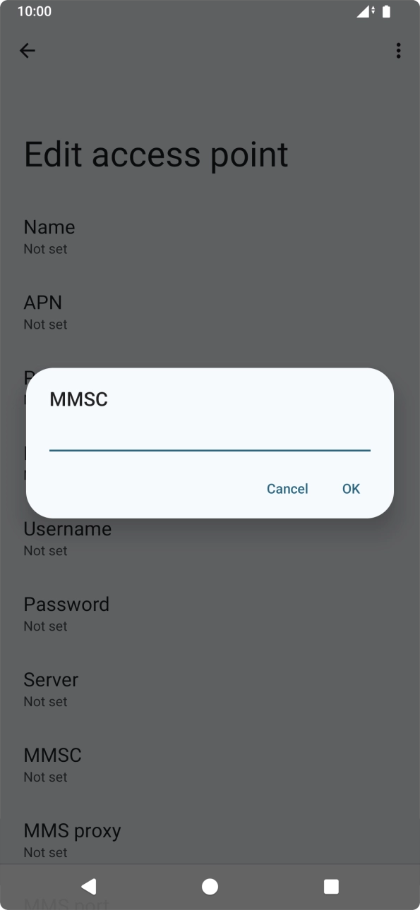 Key in http://mmsc.mms.o2.co.uk:8002 and press OK. Key in http://mmsc.mms.o2.co.uk:8002 and press OK.