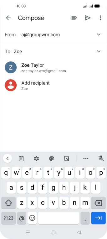 Press the required contact. Press the required contact.