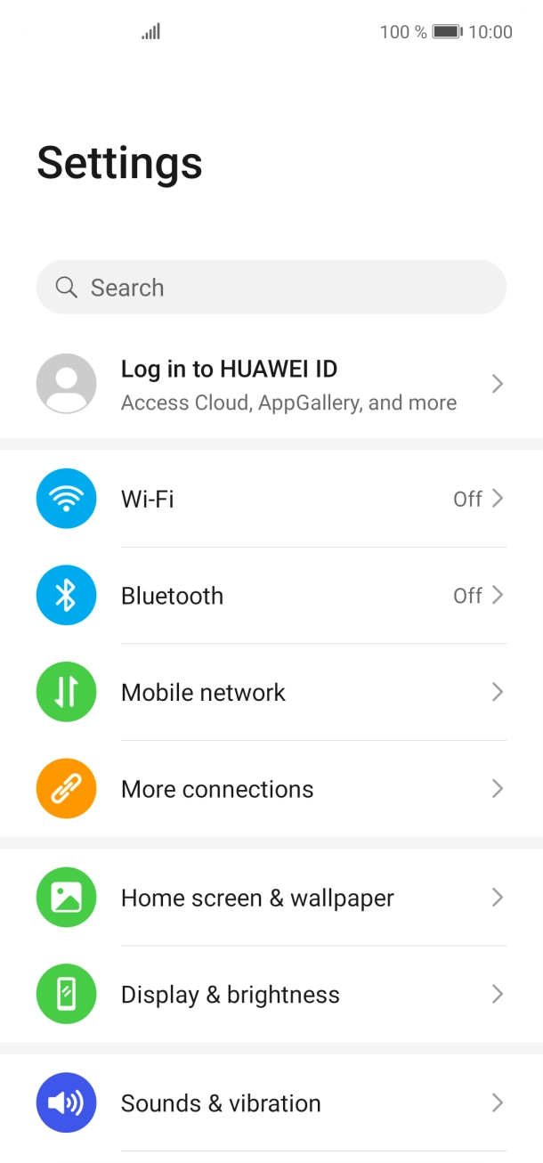 Press Mobile network. Press Mobile network.