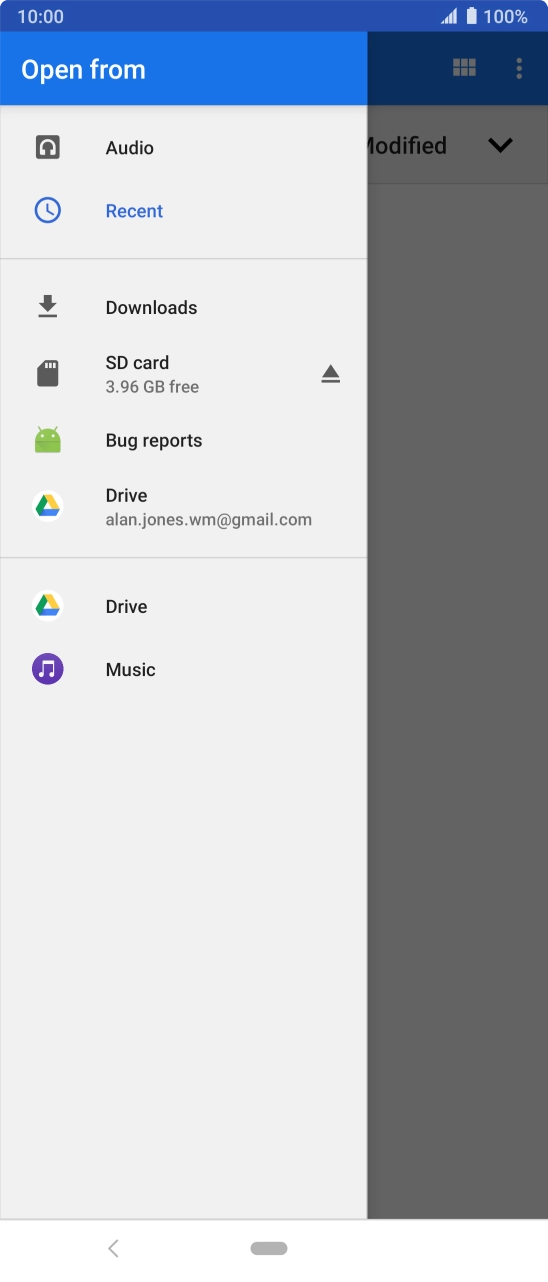 Press Music and go to the required folder.