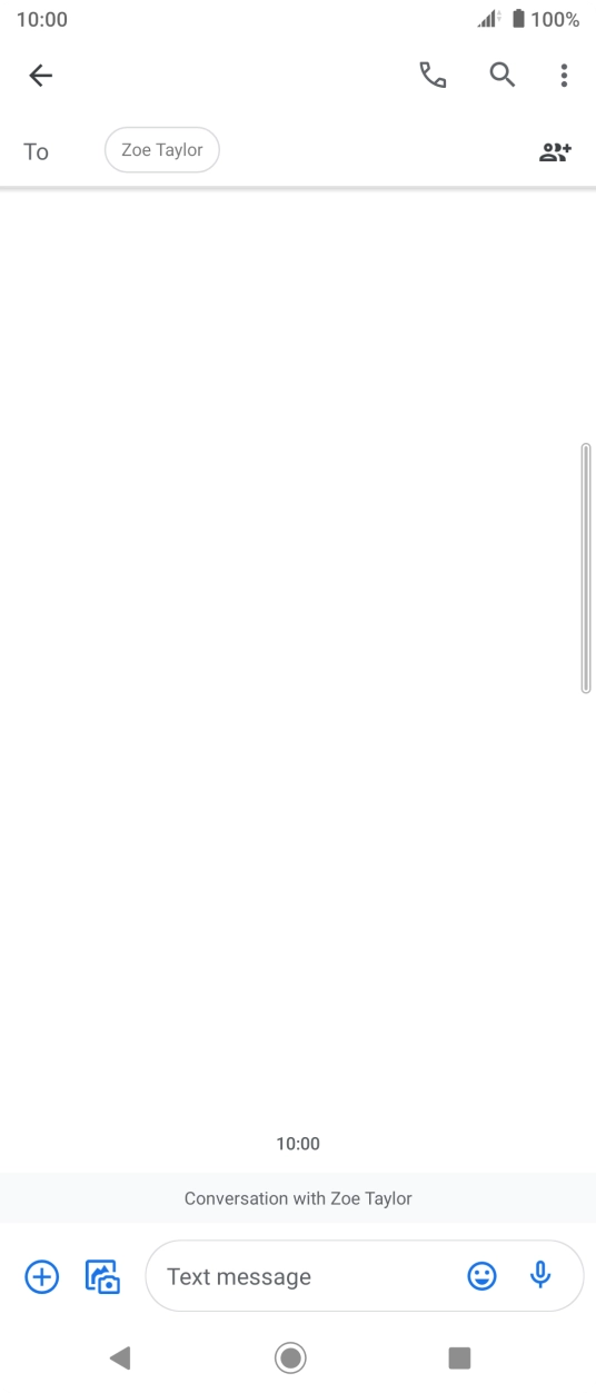Press the text input field and write the text for your picture message. Press the text input field and write the text for your picture message.