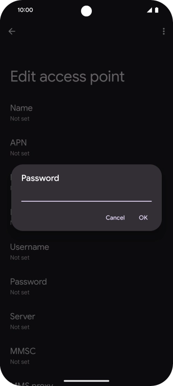 Key in password and press OK.