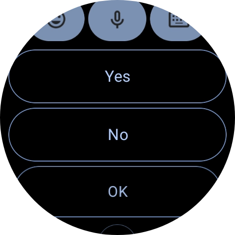 Press the required reply.