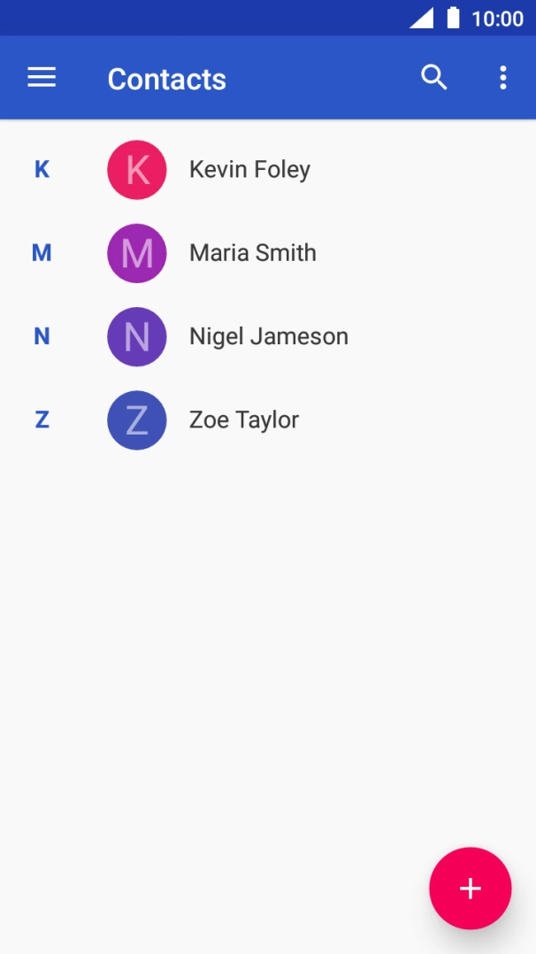 Press the new contact icon.