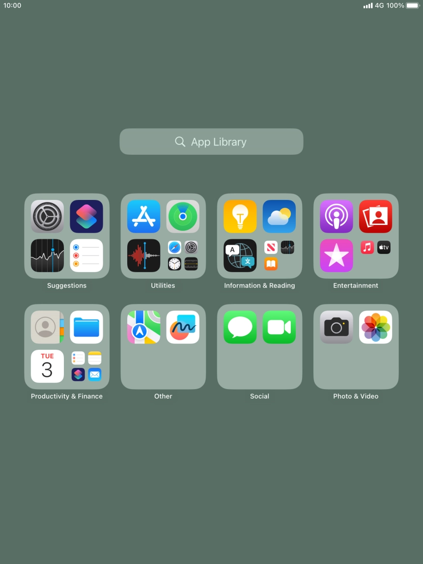 Press the required app. Press the required app.