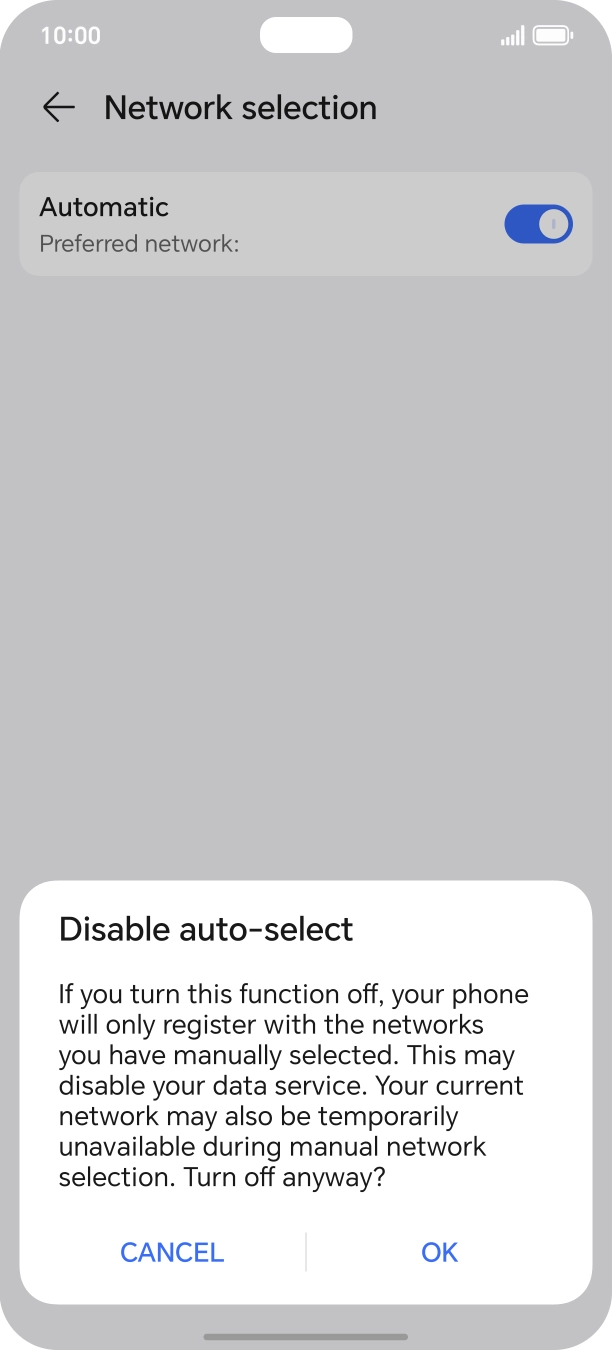 Press OK and your phone will search for networks.