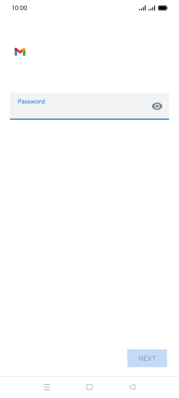 Press the field below 'Password' and key in the password for your email account. Press the field below 'Password' and key in the password for your email account.