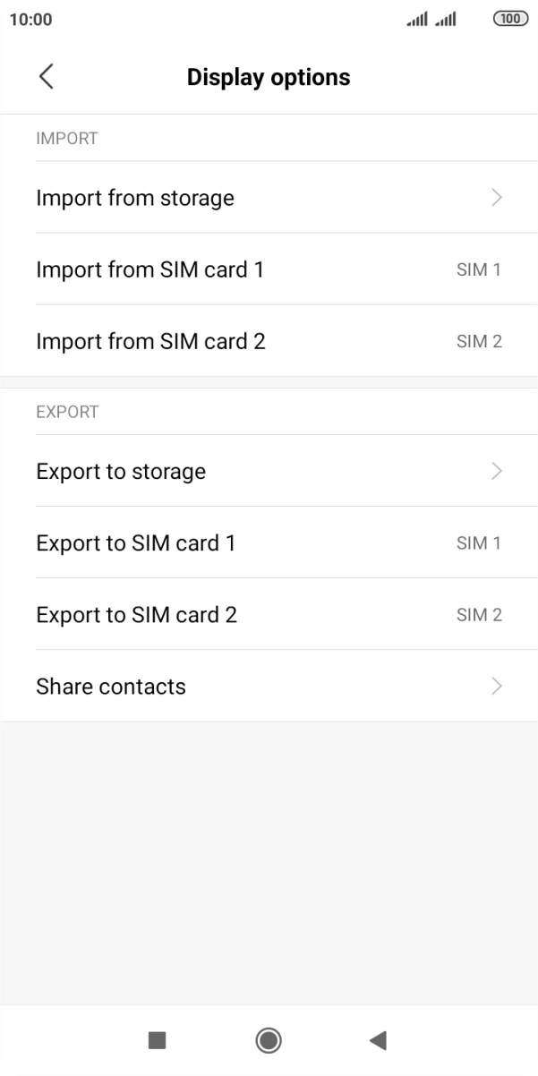 Press Import from ‹SIM card›.