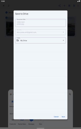 Press the field below 'Folder' and go to the required folder.