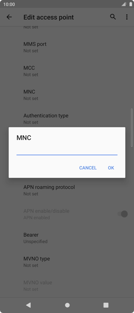 Key in 10 and press OK.
