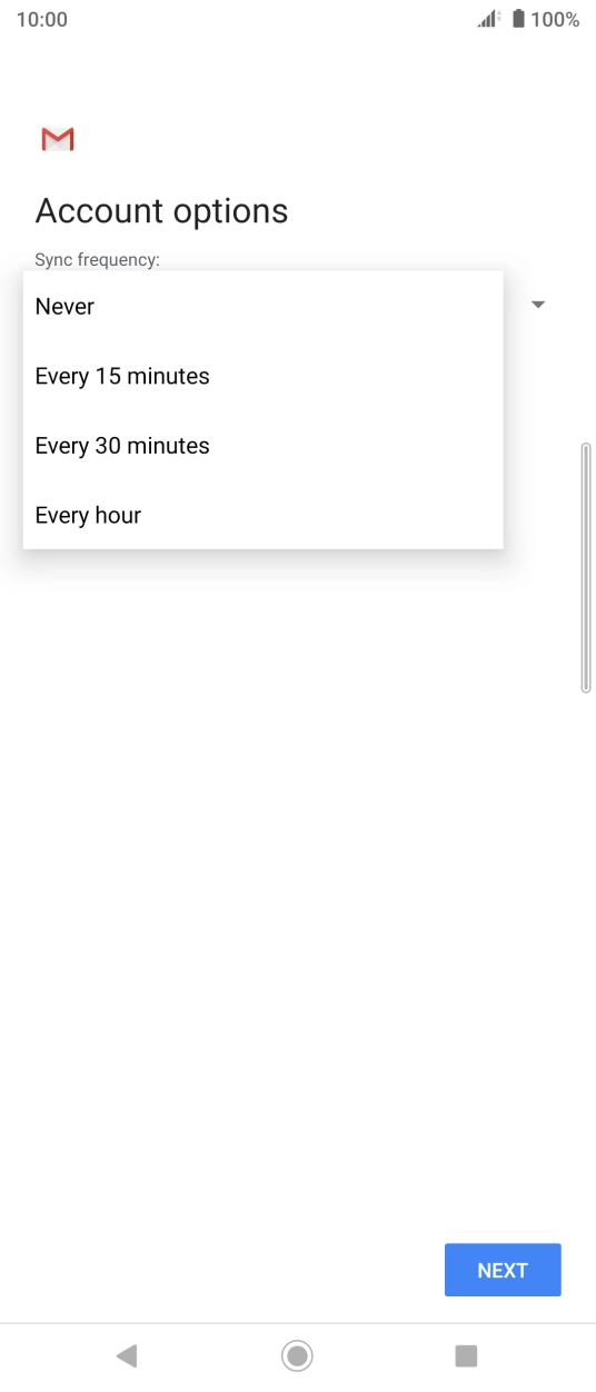 Press the required setting. Press the required setting.