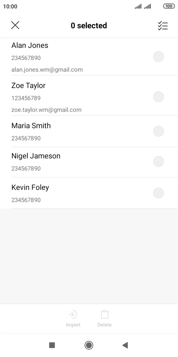 Press the select all icon.