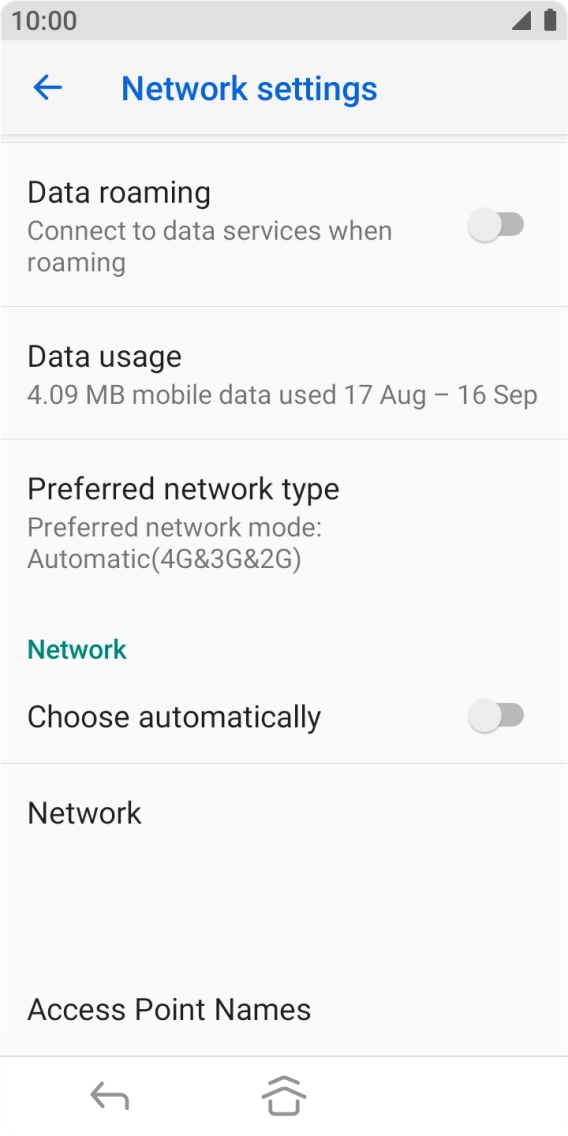 Press the indicator next to 'Choose automatically' to turn on the function.