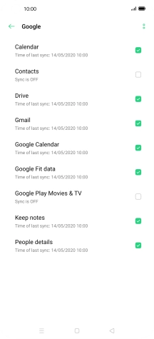 Press the field next to 'Contacts' to turn on the function.