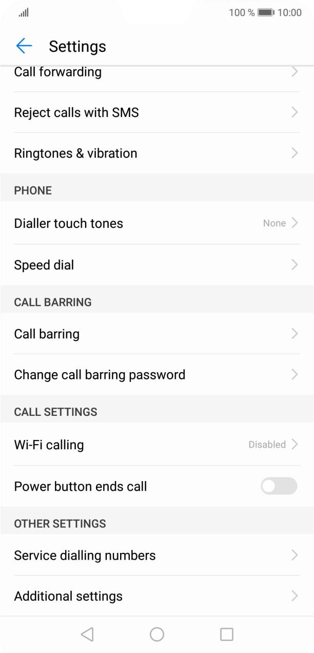 Press Call barring. Press Call barring.