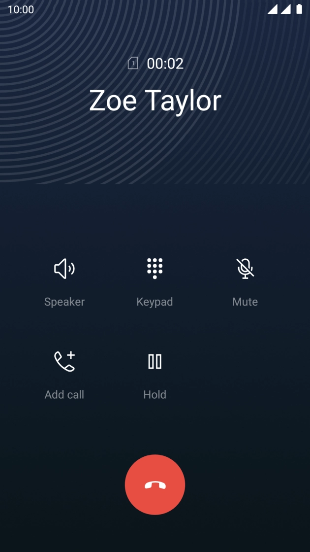 Press the end call icon.