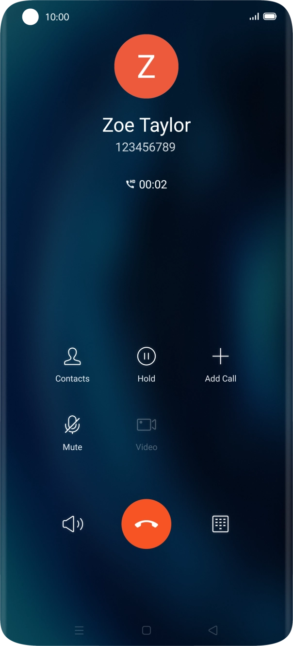 Press the end call icon.