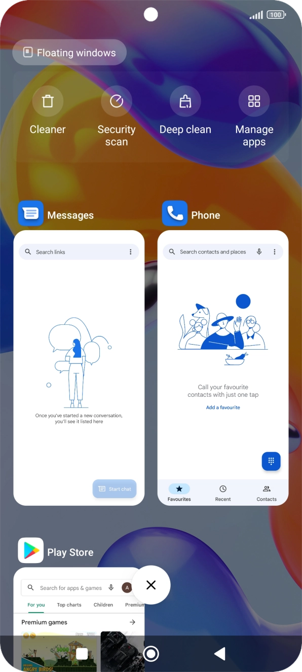 To end one running application, slide your finger right on the required application. To end one running application, slide your finger right on the required application.