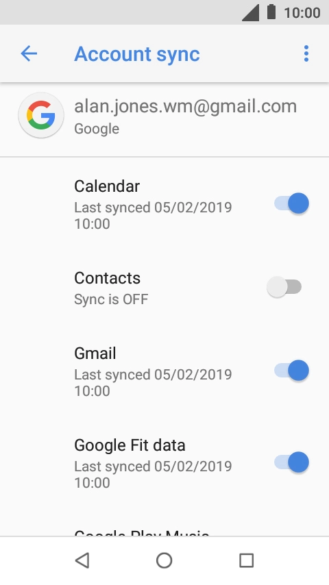 Press the indicator next to 'Contacts' to turn on the function.