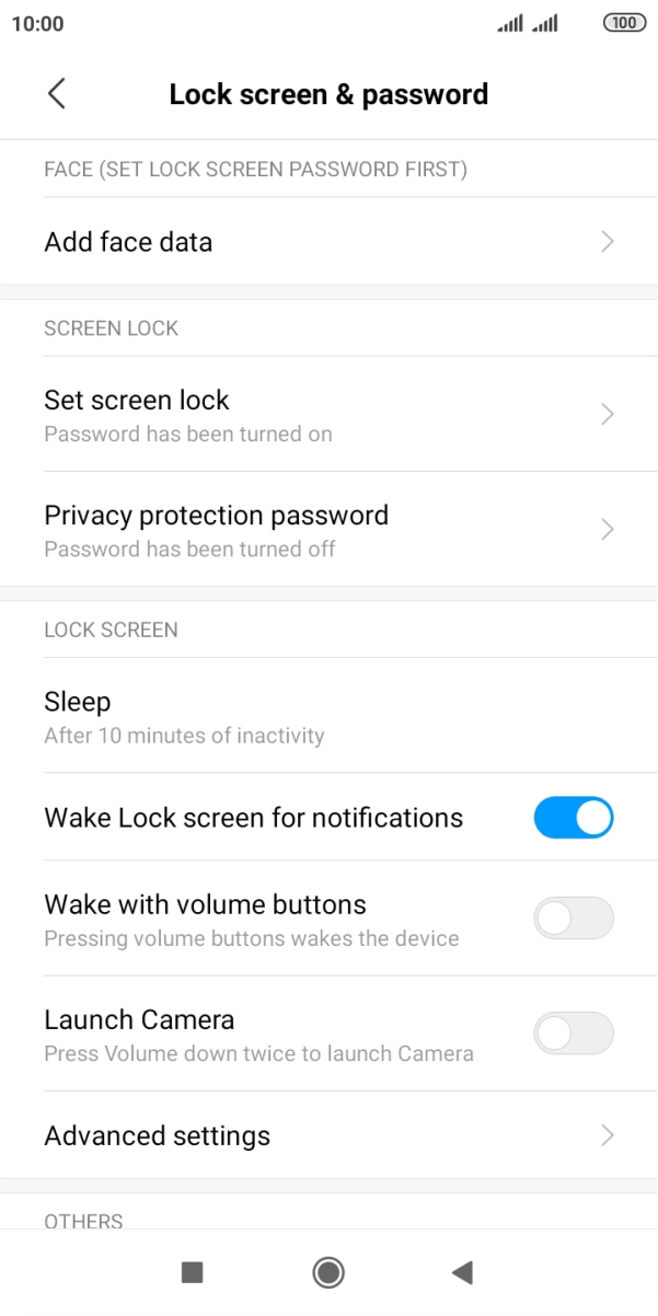 Press Set screen lock. Press Set screen lock.