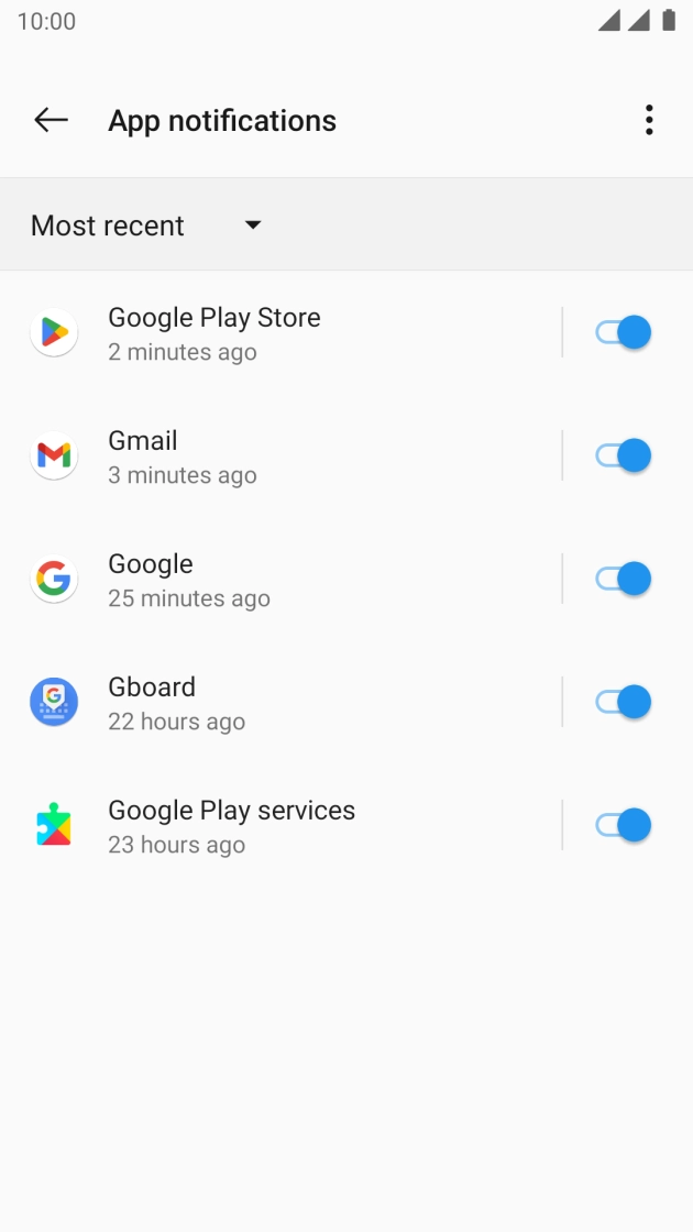 Press the drop down list.