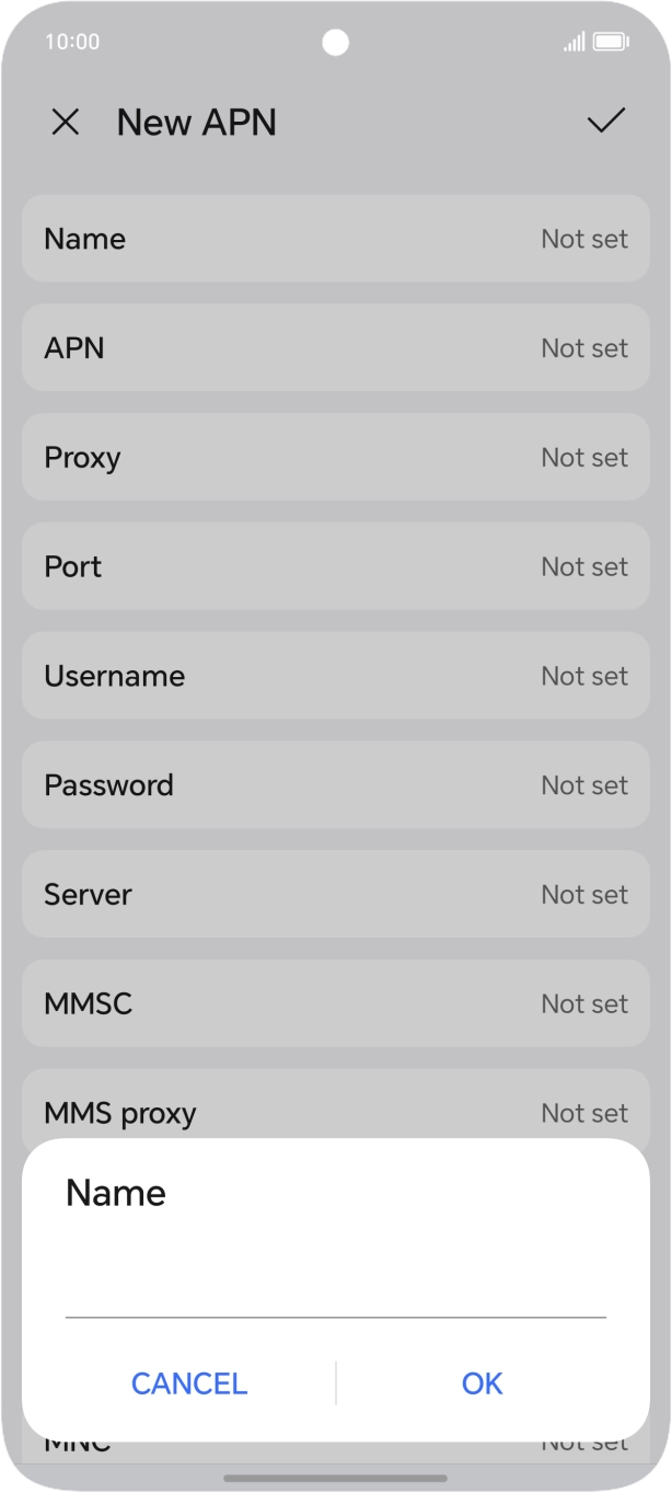 Key in O2 UK Internet and press OK. Key in O2 UK Internet and press OK.
