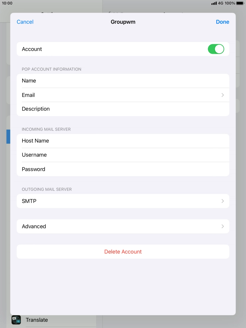 Press SMTP. Press SMTP.