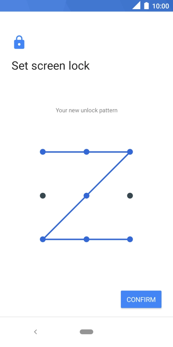 Repeat the selected phone lock code and press CONFIRM. Repeat the selected phone lock code and press CONFIRM.