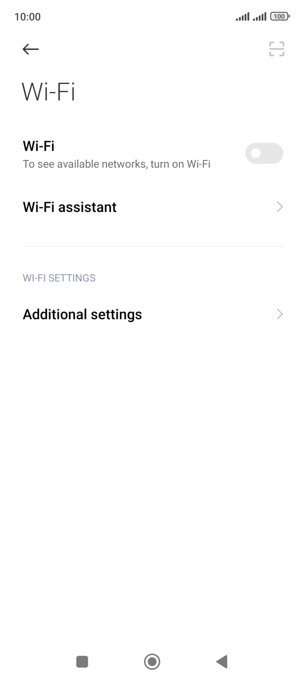Press the indicator next to 'Wi-Fi' to turn on the function. Press the indicator next to 'Wi-Fi' to turn on the function.
