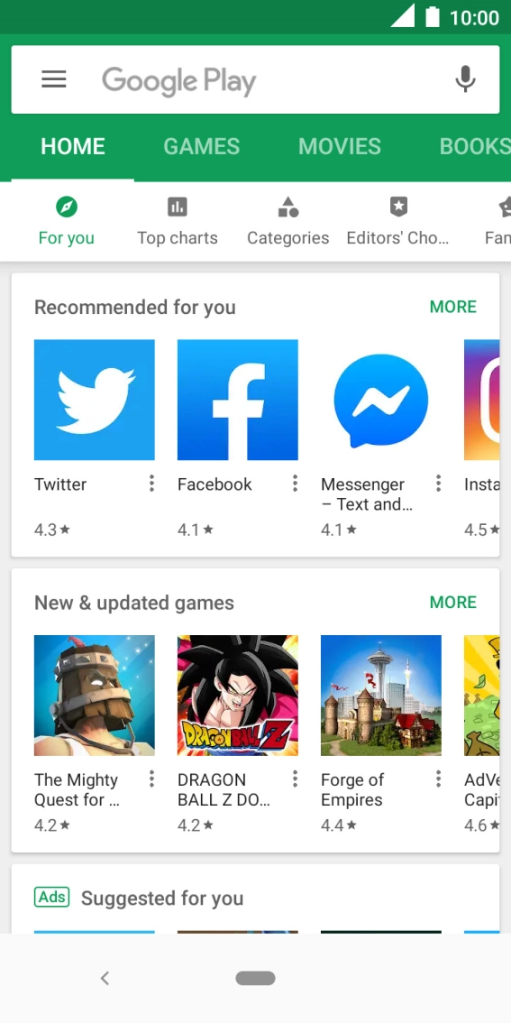 Press the search field.