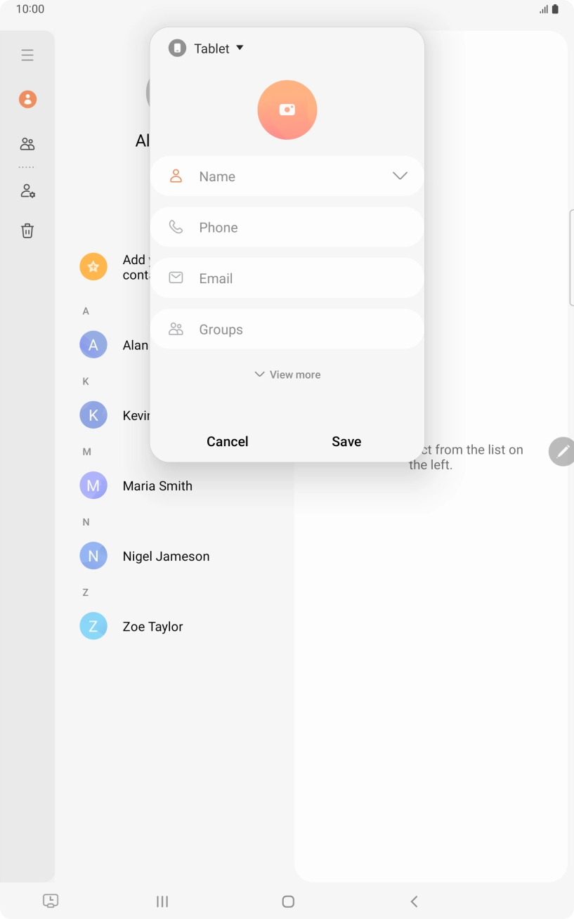 Press the address book drop down list.
