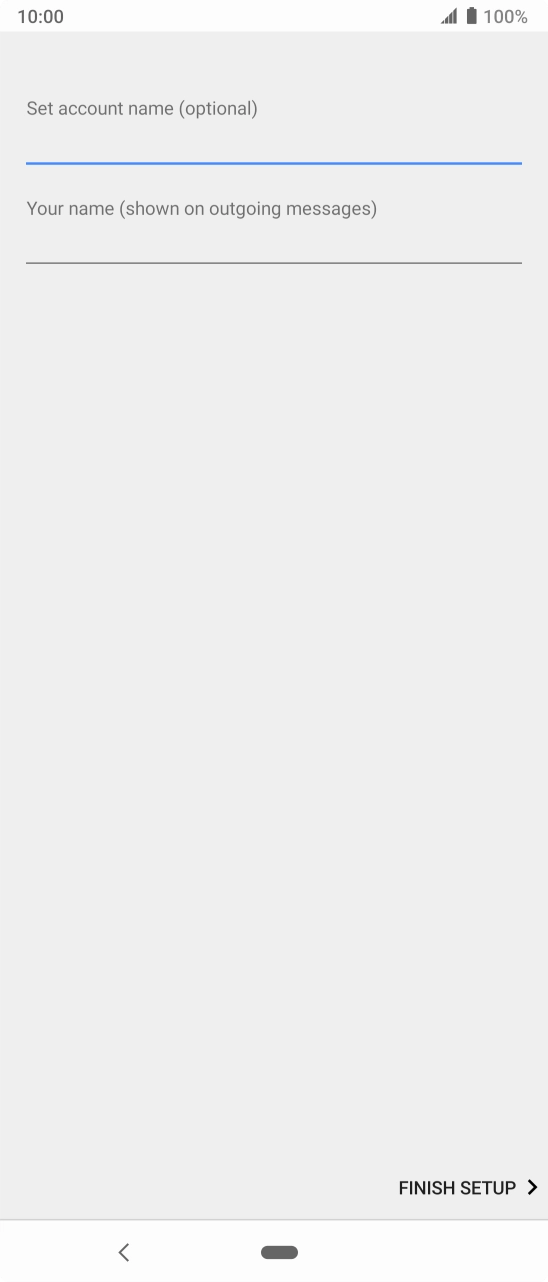 Press the field below 'Set account name (optional)' and key in the required name. Press the field below 'Set account name (optional)' and key in the required name.