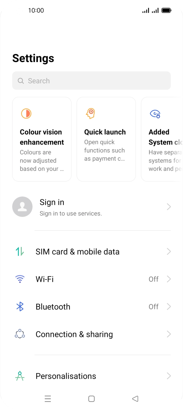 Press SIM card & mobile data. Press SIM card & mobile data.