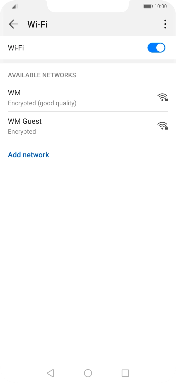 Press the required WiFi network.
