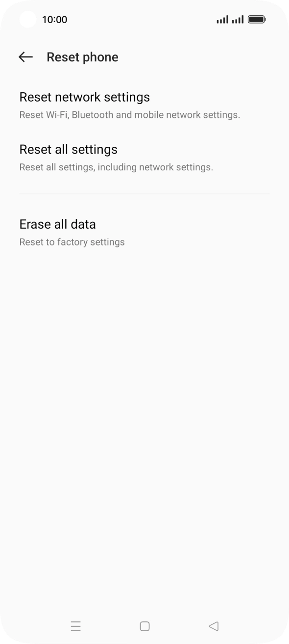 Press Erase all data.