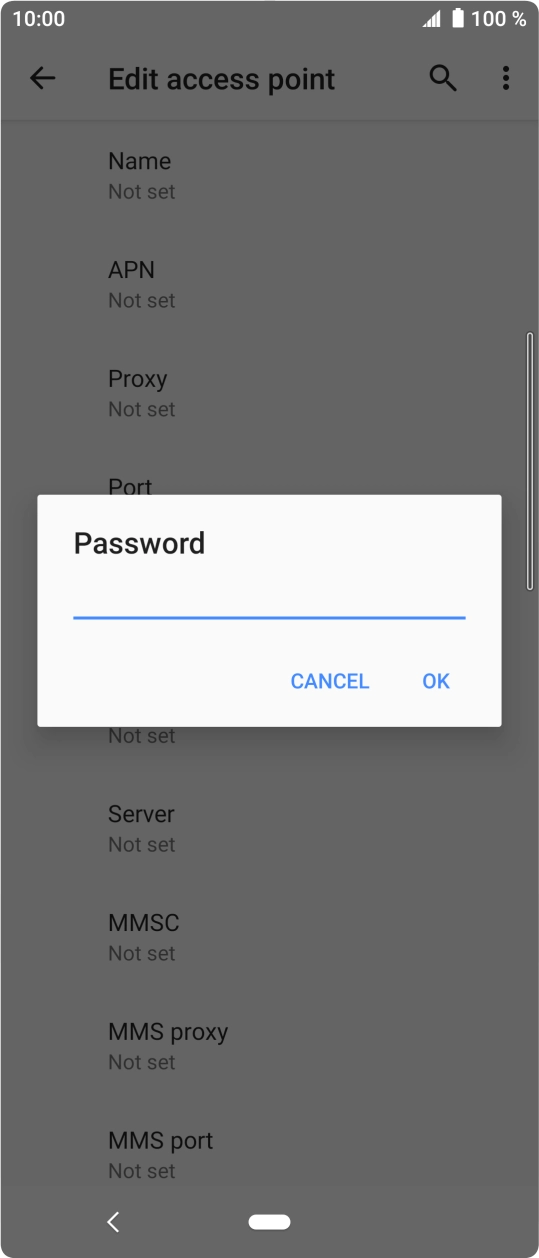 Key in password and press OK. Key in password and press OK.