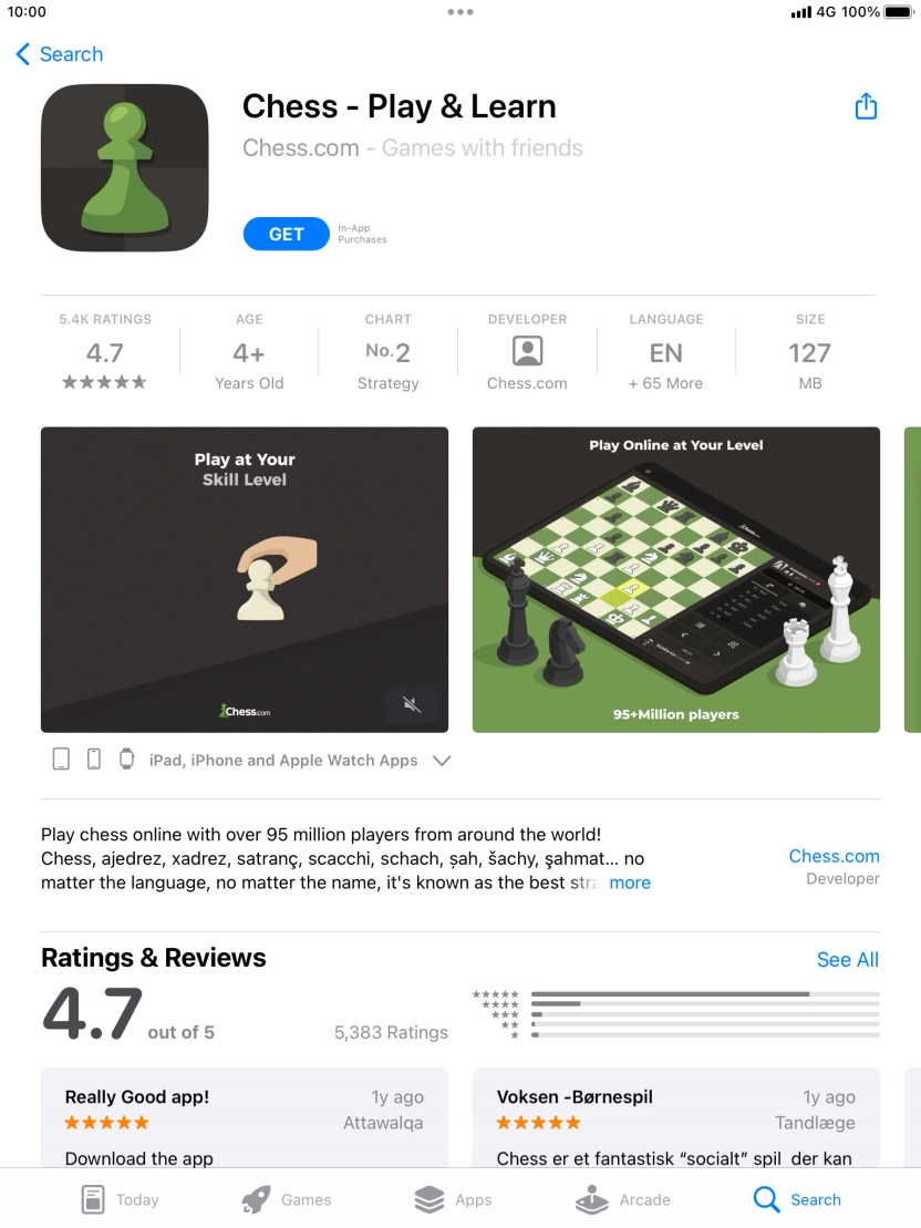 Press GET and follow the instructions on the screen to install the app.