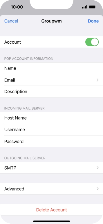 Press SMTP. Press SMTP.