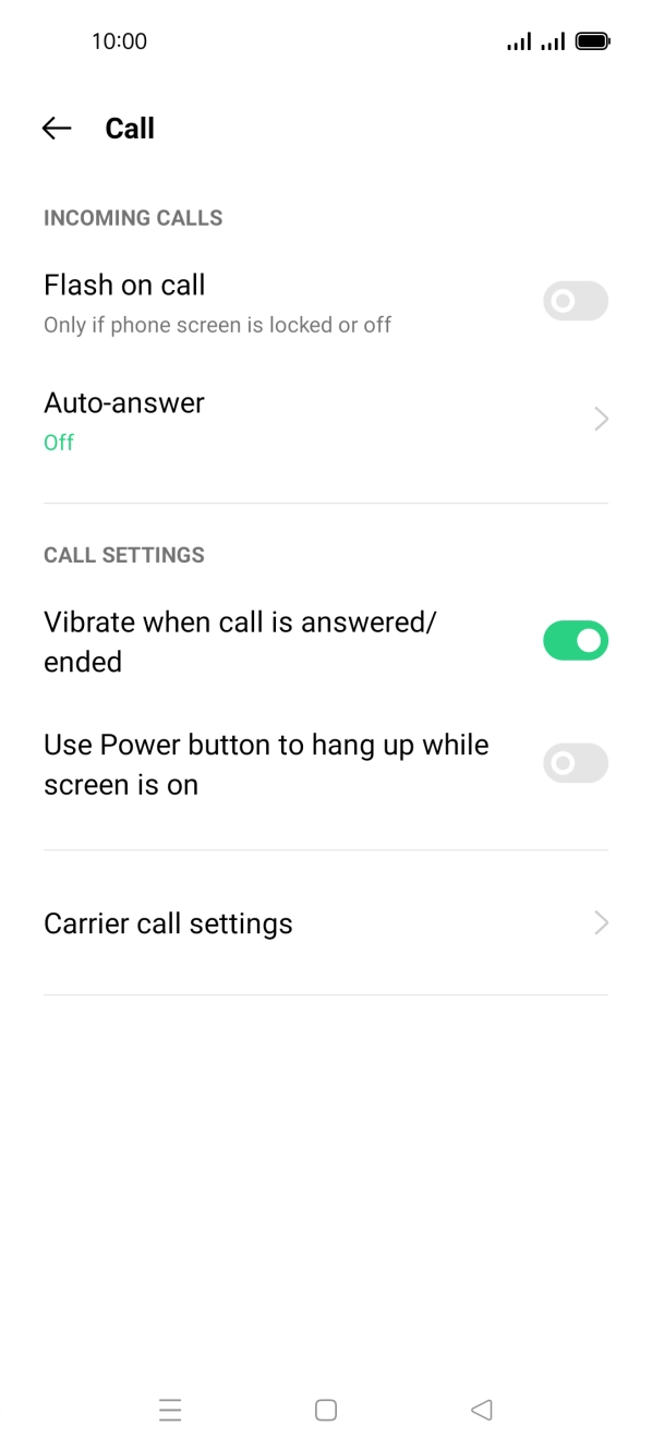 Press Carrier call settings. Press Carrier call settings.