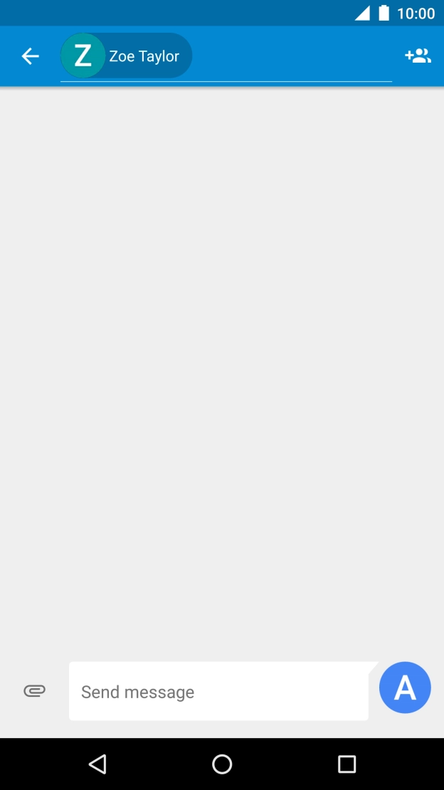 Press the text input field and write the text for your text message.