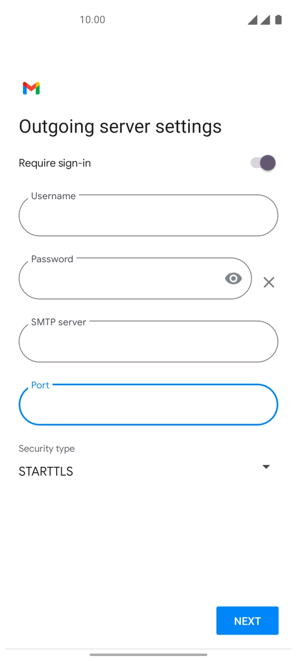 Press the drop down list below 'Security type'. Press the drop down list below 'Security type'.