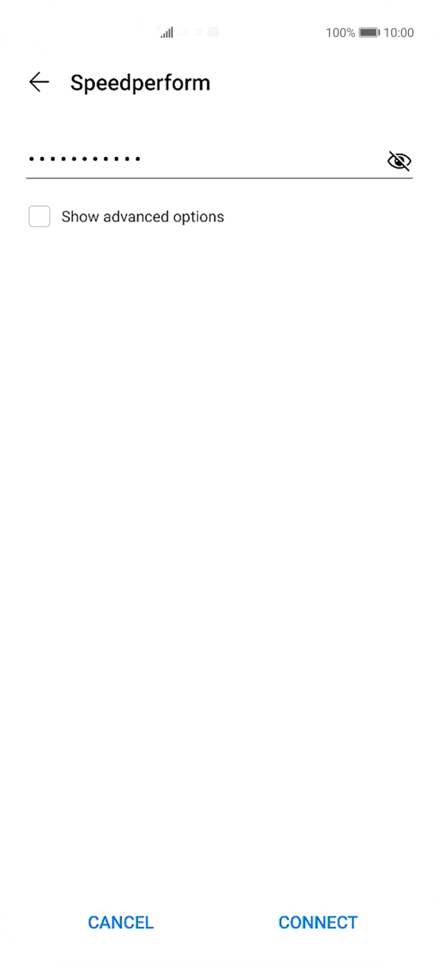 Key in the password for the WiFi network and press CONNECT. Key in the password for the WiFi network and press CONNECT.