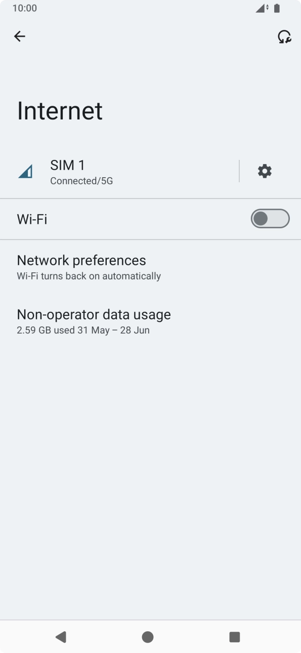 Press the indicator next to 'Wi-Fi' to turn on the function.