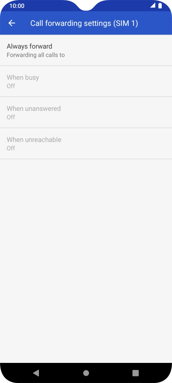 Press the required divert type.