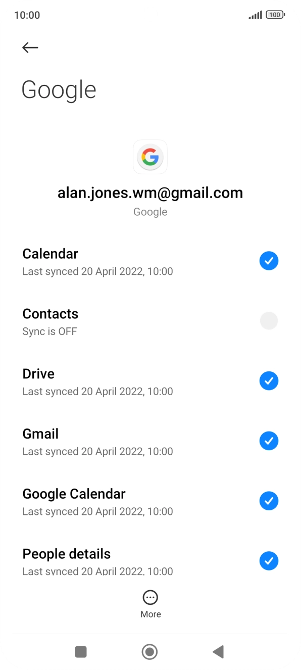 Press the field next to 'Contacts' to turn on the function.