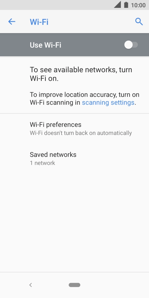 Press the indicator next to 'Use Wi-Fi' to turn on the function.