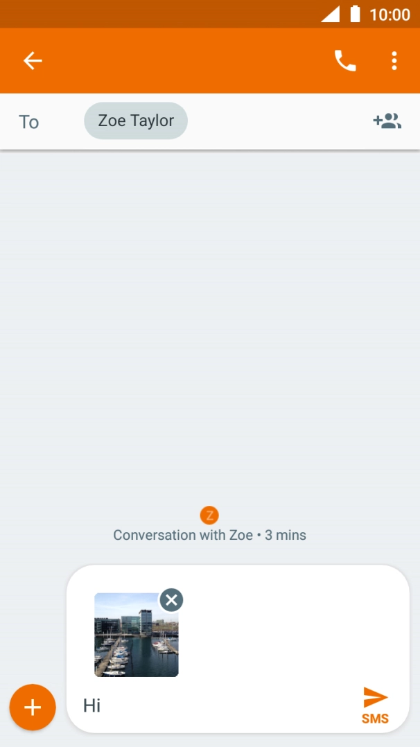 Press the send icon when you've finished your picture message. Press the send icon when you've finished your picture message.